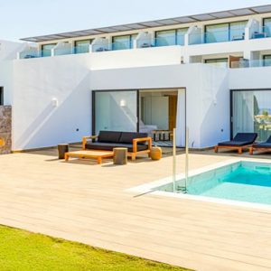 Room Jacuzzi With Pool Exterior Abaton Island Resort & Spa Greece Honeymoons