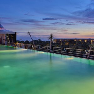 Sky Pool At Night1 De Vins Sky Hotel Seminyak Bali Honeymoons