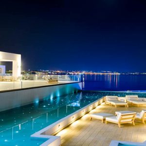 Exterior Pool Deck At Night Abaton Island Resort & Spa Greece Honeymoons
