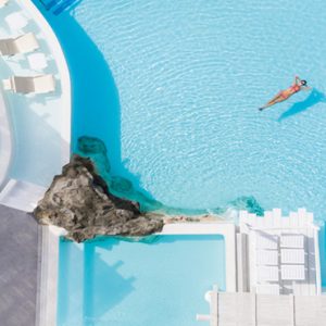 Aerial View Of Infinity Pools Grecotel Mykonos Blu Hotel Greece Honeymoons