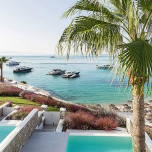 Magnificient Views Of Psarou Beach Grecotel Mykonos Blu Hotel Greece Honeymoons