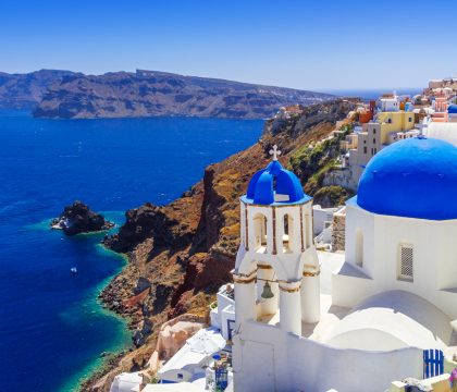 a picture of Santorini