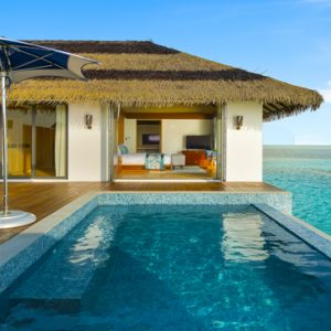 The Aqua Villas Private Deck Area With Pool Pullman Maldives Maamutaa Resort Maldives Honeymoon
