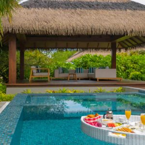 Floating Breakfast In Pool Pullman Maldives Maamutaa Resort Maldives Honeymoon