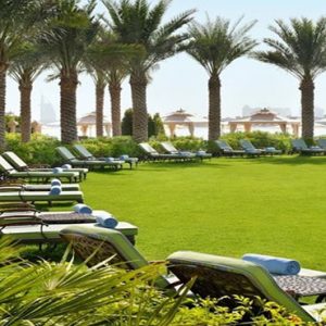 Dubai Honeymoon Packages Raffles The Palm Dubai Sun Loungers In Garden
